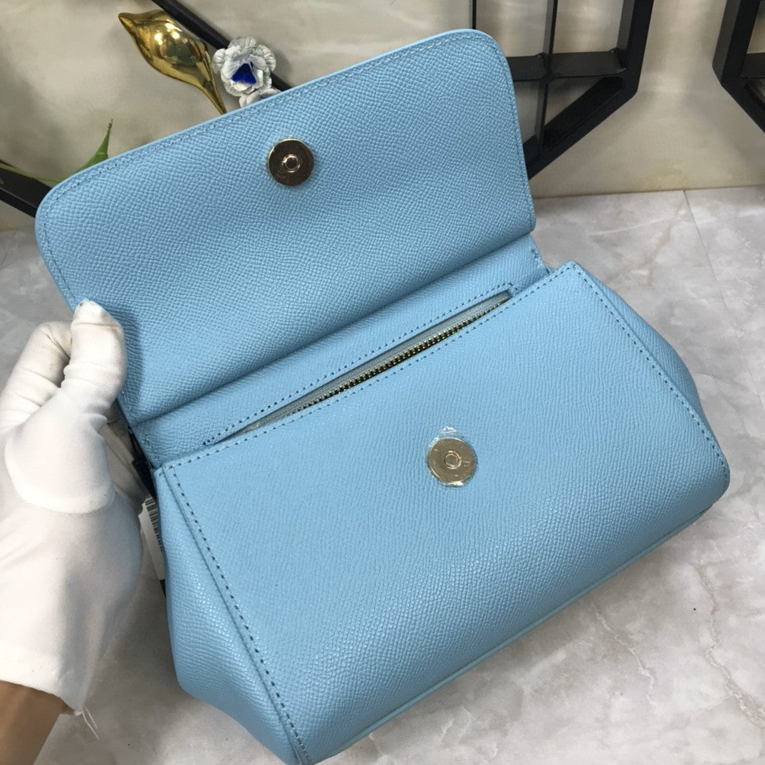 DG Medium Sicily Handbag In Dauphine Blue For Women 10.2in/26cm DG BB4347A10018H422