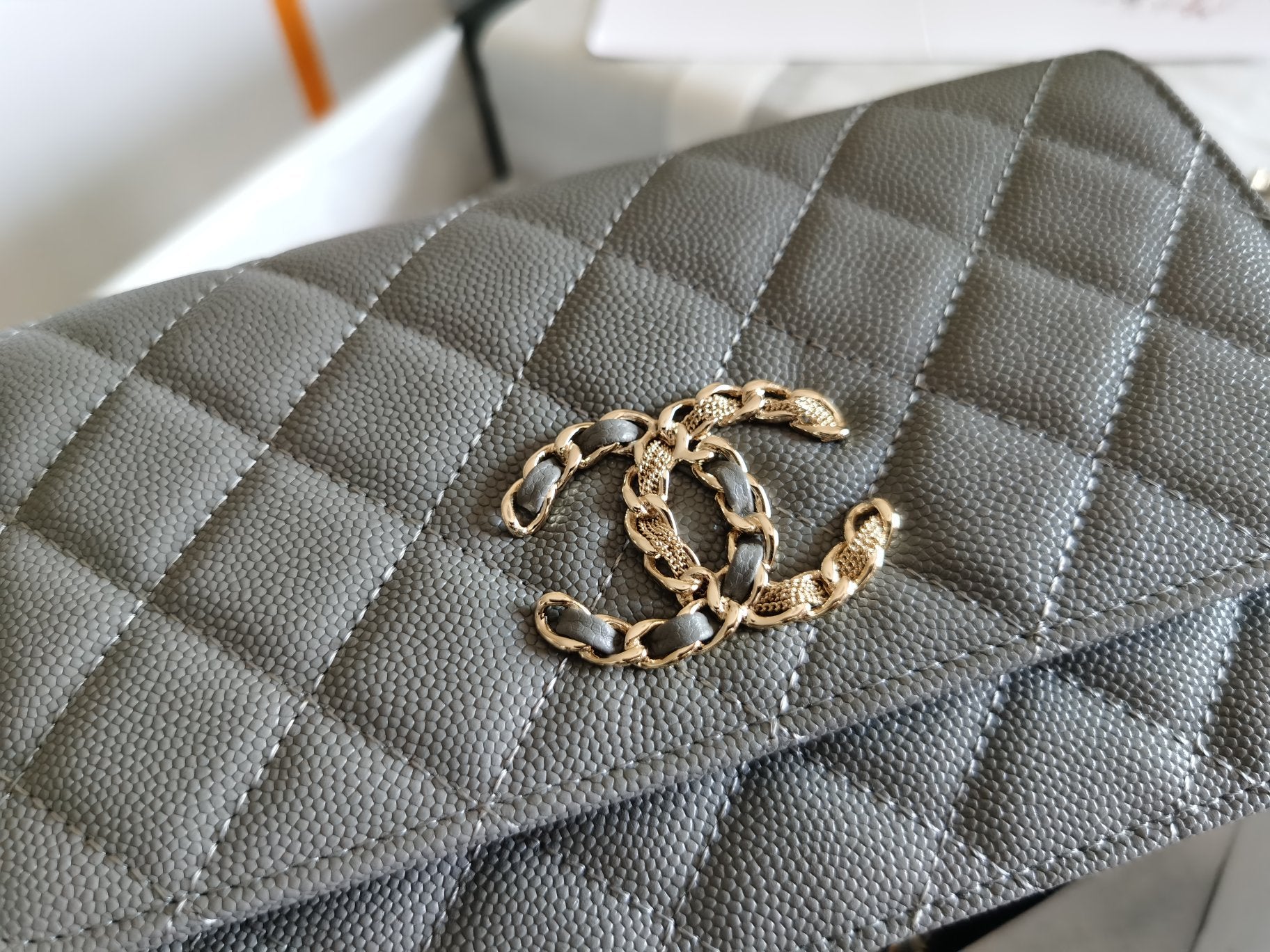 ChanelMini Flap Bag Grey For Women 7.2in/18.5cm