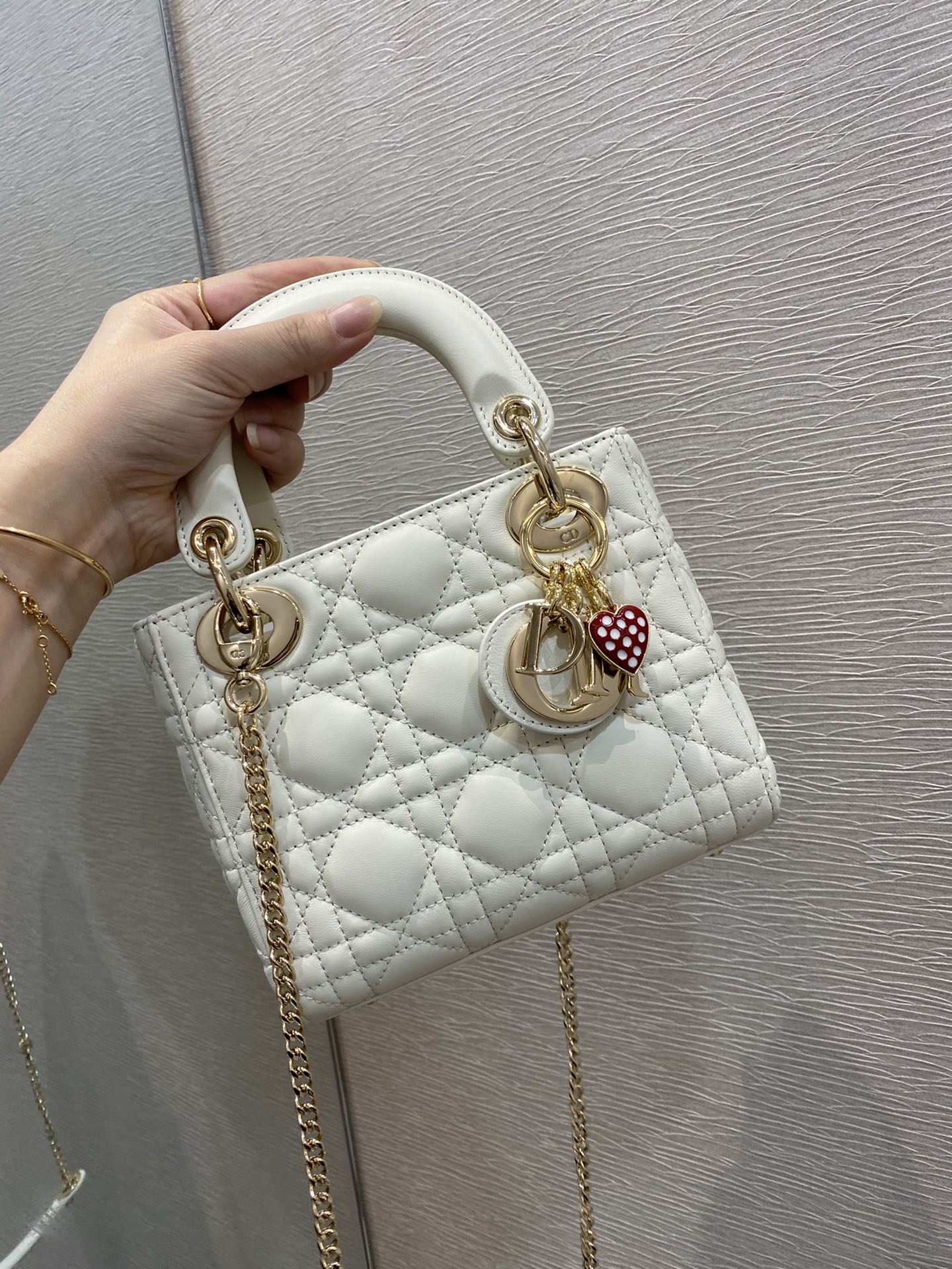 DI Mini Lady Bag White For Women 6.5in/17cm CD M0505SLOI