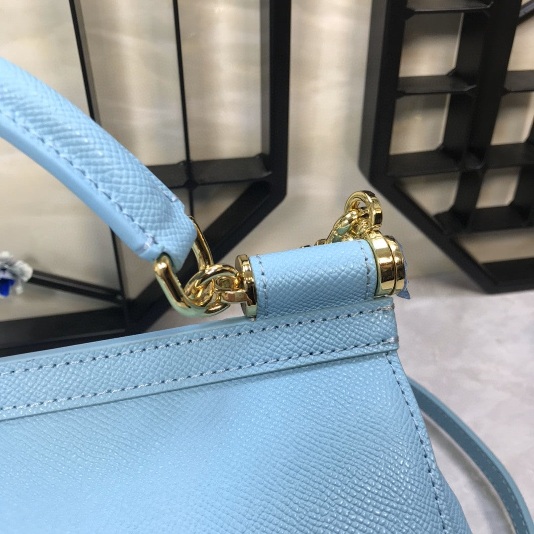 DG Medium Sicily Handbag In Dauphine Blue For Women 10.2in/26cm DG BB4347A10018H422