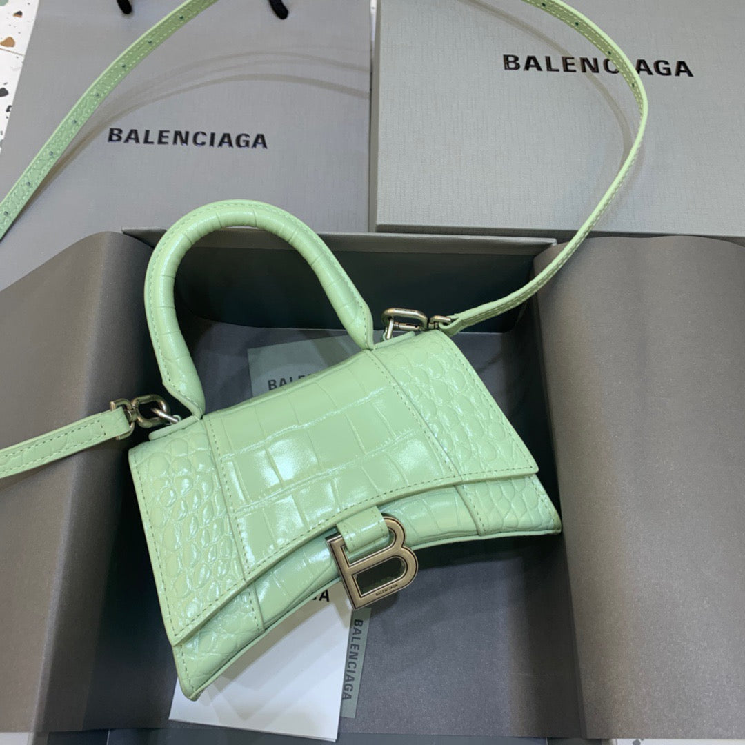 Balen Hourglass XS Handbag In Light Green, For Women,  Bags 7.4in/19cm