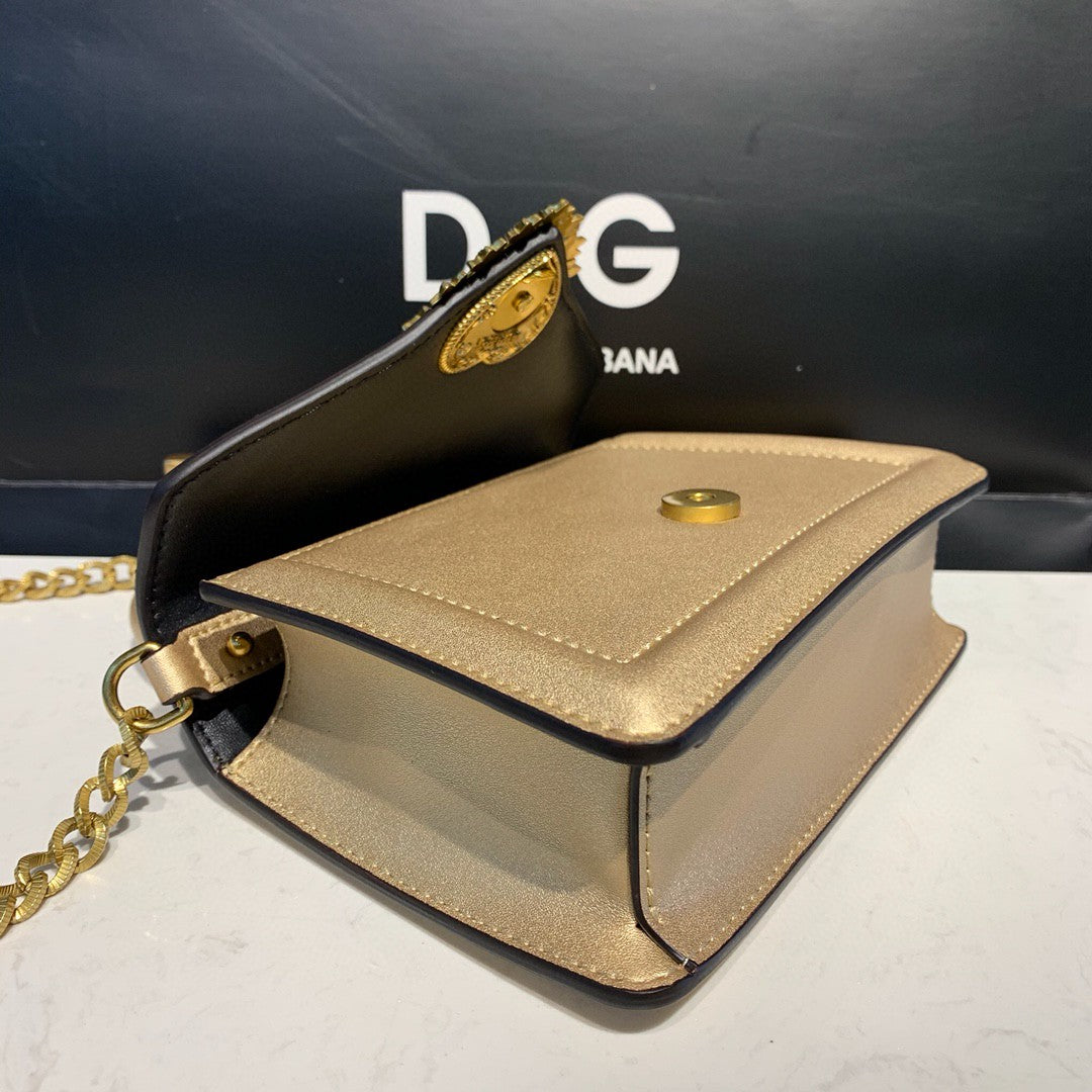 DG Small Devotion Bag In Mordore Nappa Gold For Women 7.5in/19cm DG BB6711A101687503