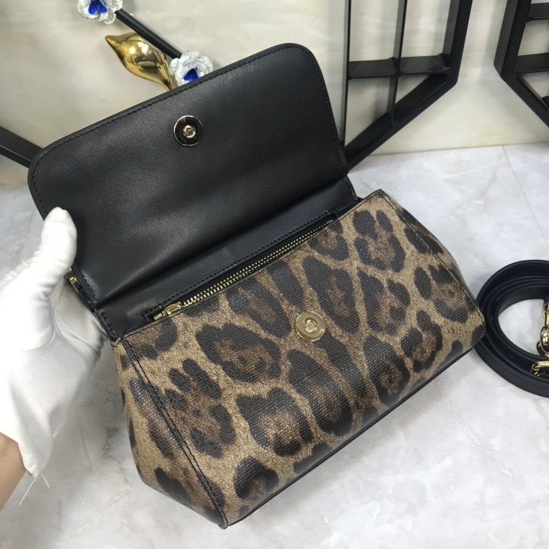 DG Leopard Print Small Sicily Top Handle Bag Muticolour For Women 7.8in/20cm DG