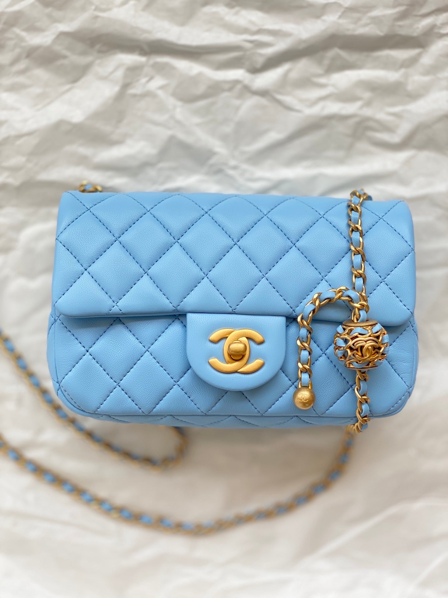 ChanelMini Flap Bag Blue For Women, Women&#8217;s Bags 7.9in/20cm