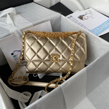 ChanelFlap Bag Small Gold Bag For Women 15cm/6in