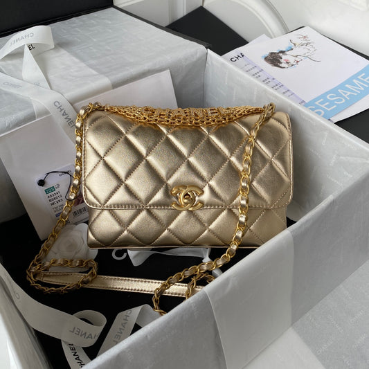 ChanelFlap Bag Small Gold Bag For Women 15cm/6in