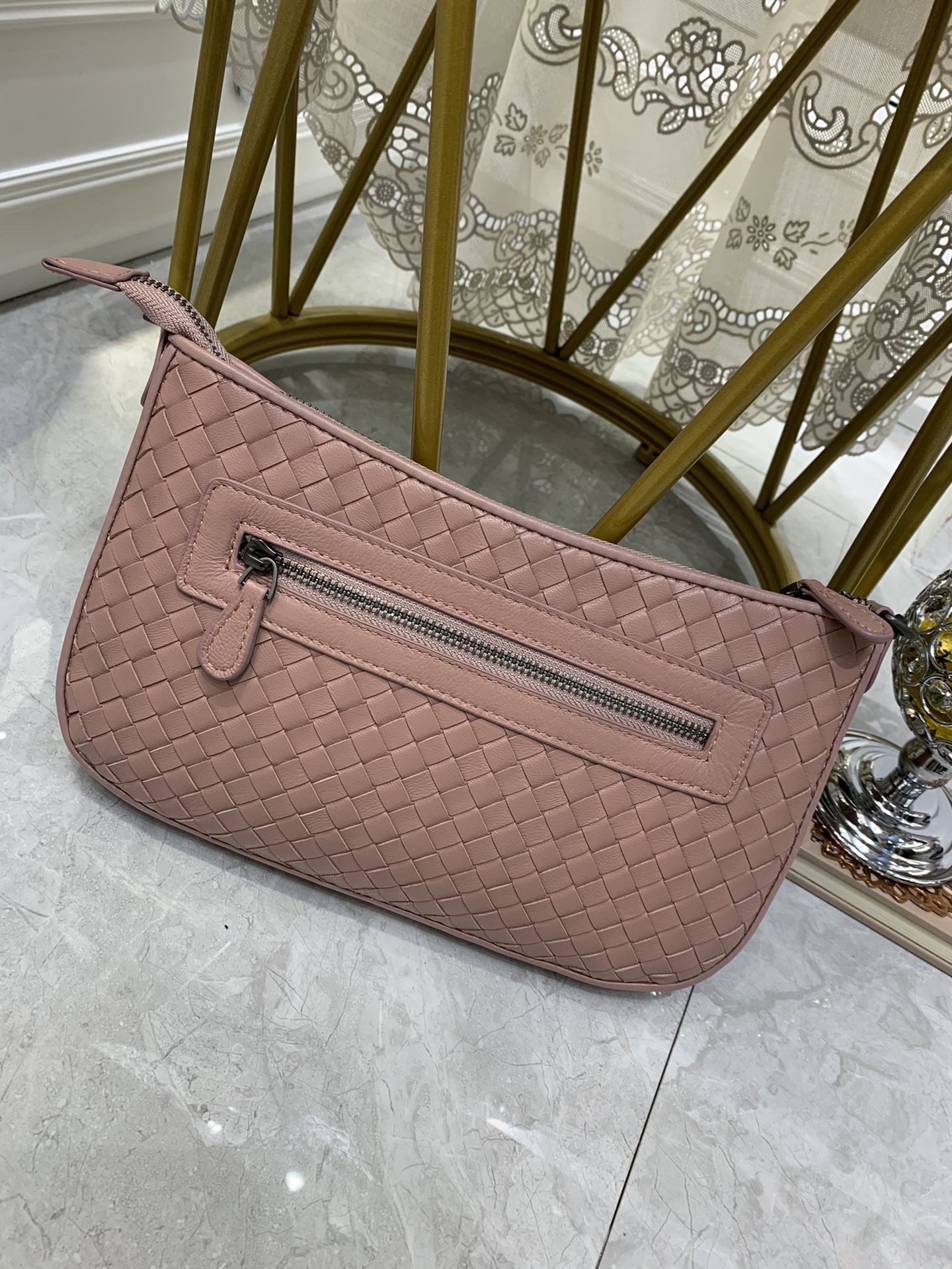 BV Crossbody Bag Pink, For Women, Bags 9.4in/24cm