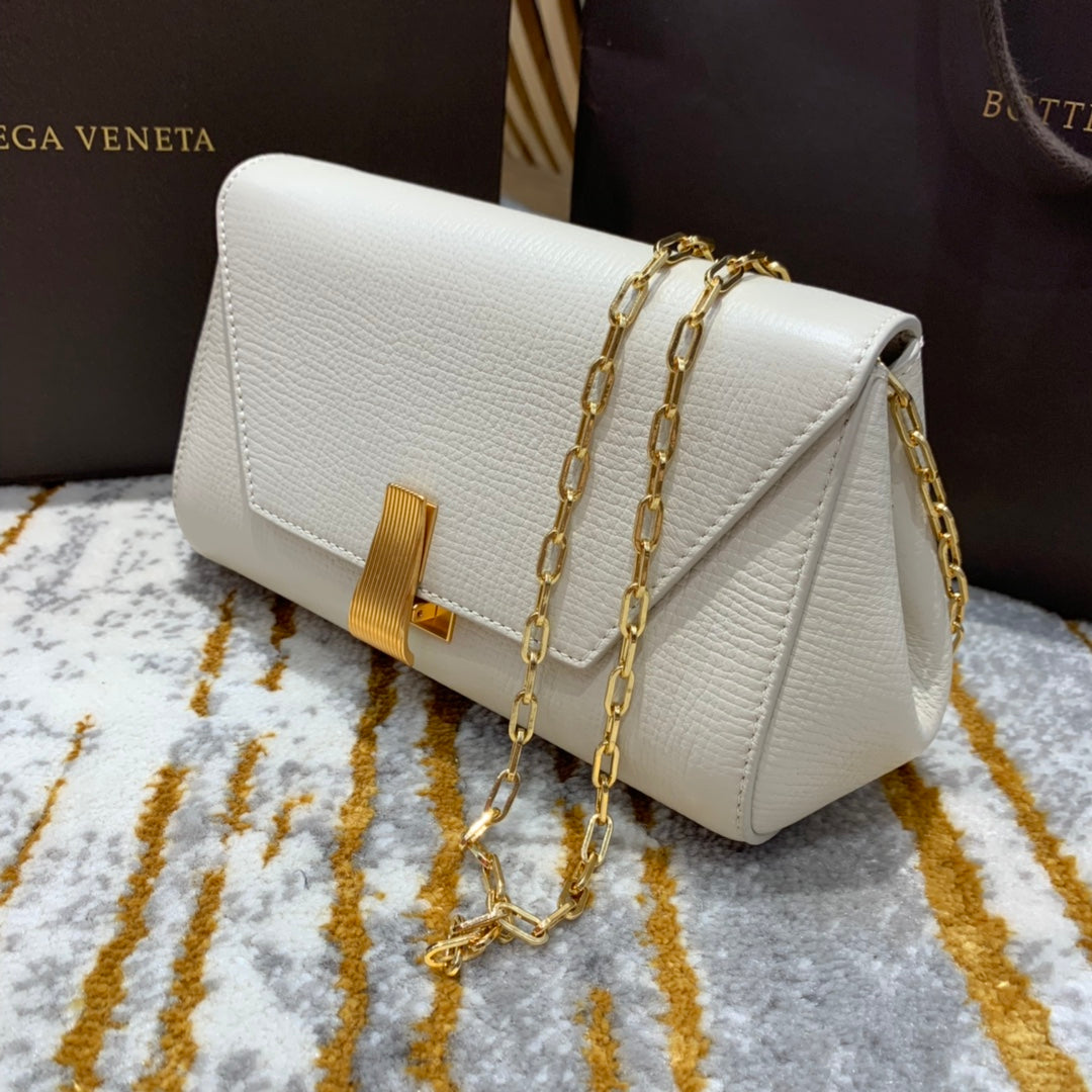 BV Mini Angle Palmellato Bag White, For Women, Women’s Bags 7.5in/19cm