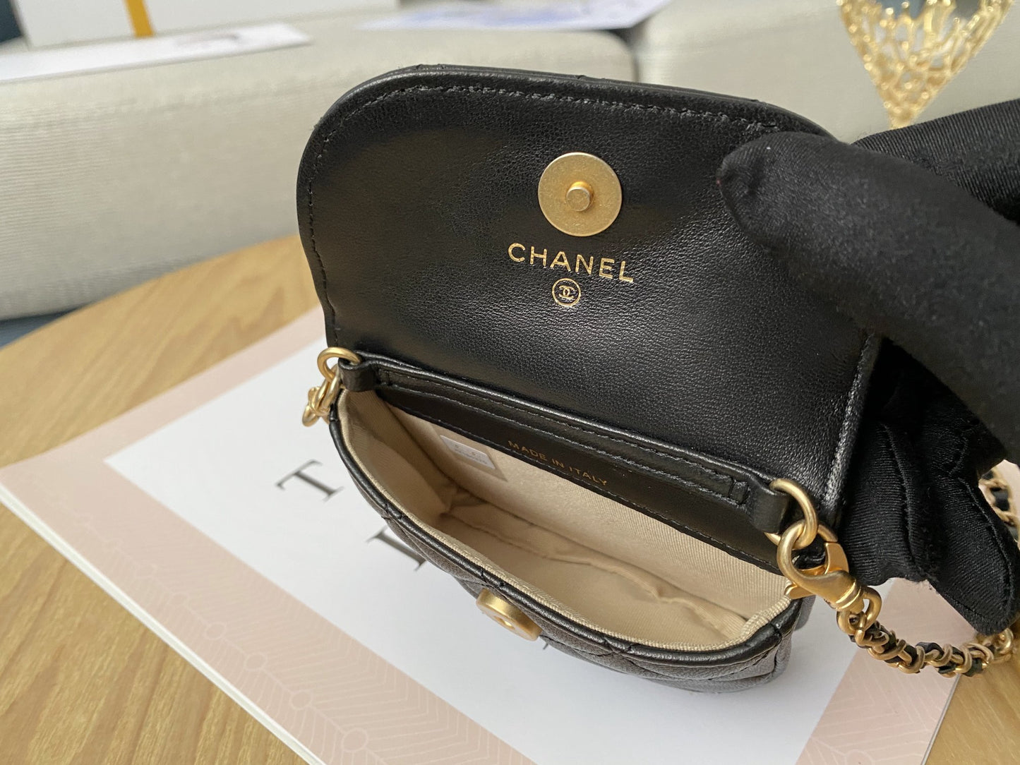 ChanelMini 1889 Unblocked Metal Ball Black Bag For Women 9cm/3.5in