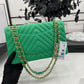 CHL Chevron Mini Rectangular Classic Flap Green Bag For Women 20.5cm/8in