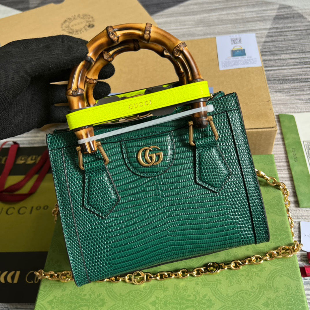 gg Lizard Mini Tote Bag Green For Women, Women&#8217;s Bags 7.9in/20cm gg