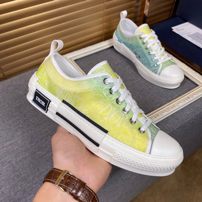 VO - DIR B23 White and Yellow LOW-TOP SNEAKER