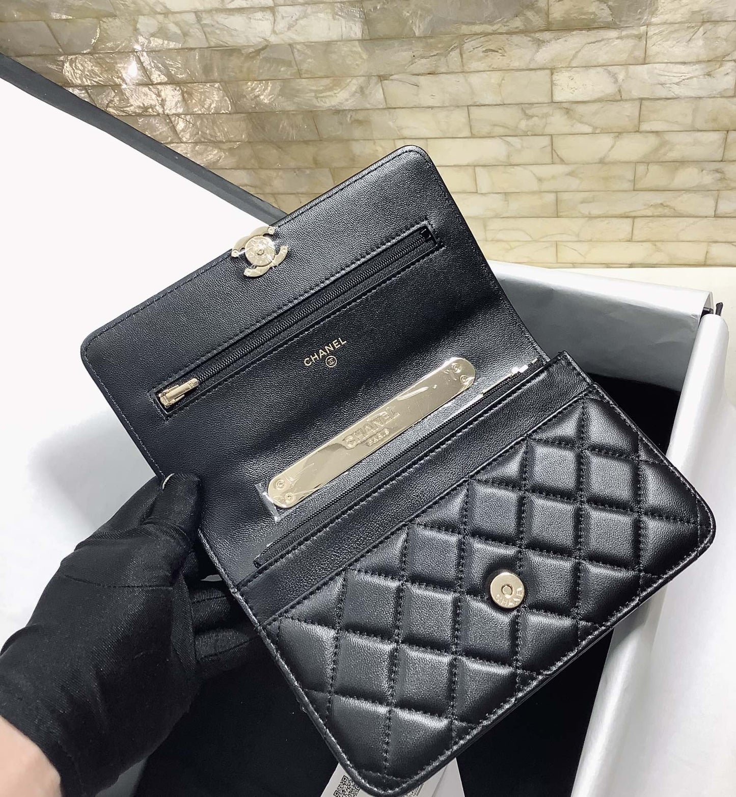 ChanelHand-Held Oblique Cross Bag Black For Women, Women&#8217;s Bags 6.7in/19cm