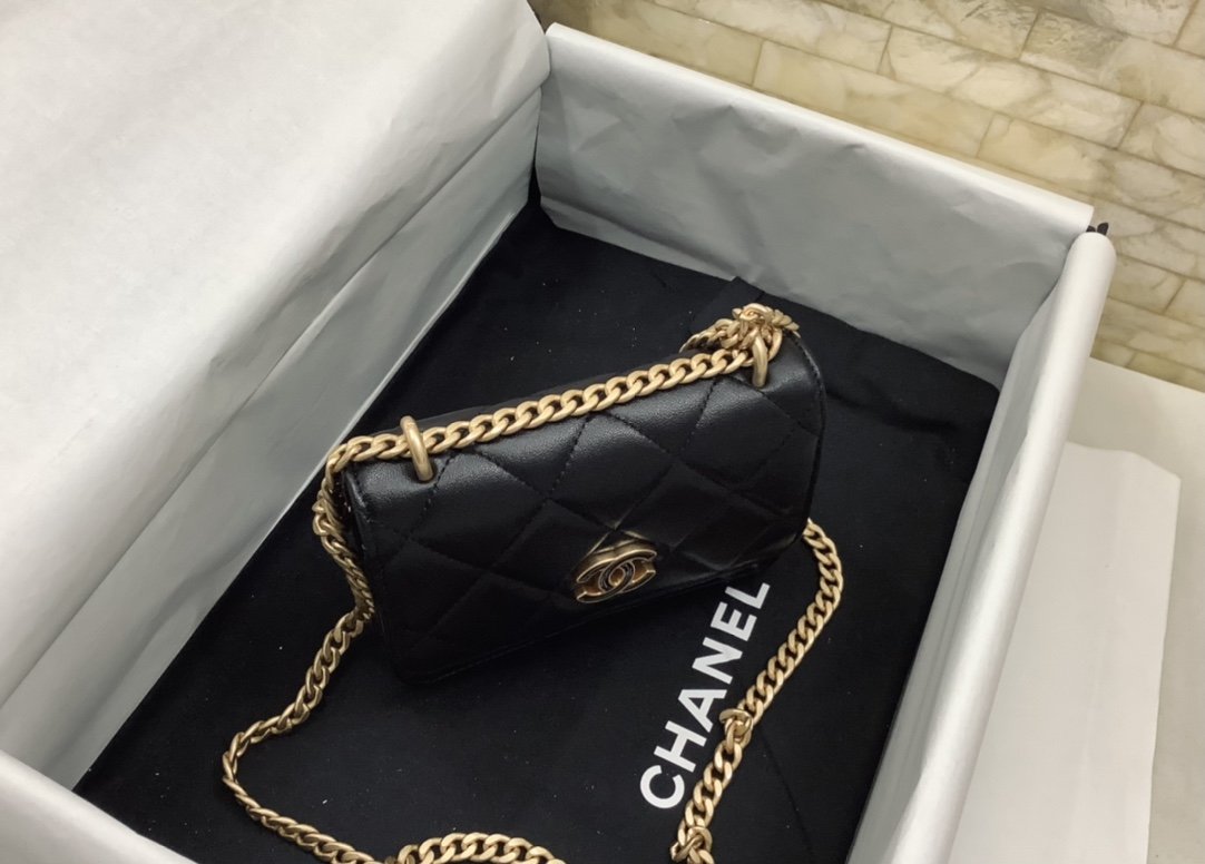 ChanelSpring And Summer 22C Black For Women, Women&#8217;s Bags 6.1in/15.5cm