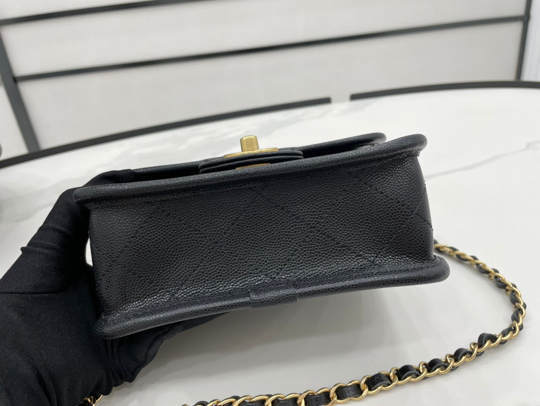 CHL 22K Flap Bag Black For Women, Women&#8217;s Bags 8.1in/20.5cm