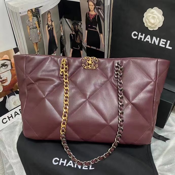 ChanelShopping ChanelBag 19 Dark Red For Women, Women&#8217;s Bags 16in/41cm AS3660 B04852 NK294