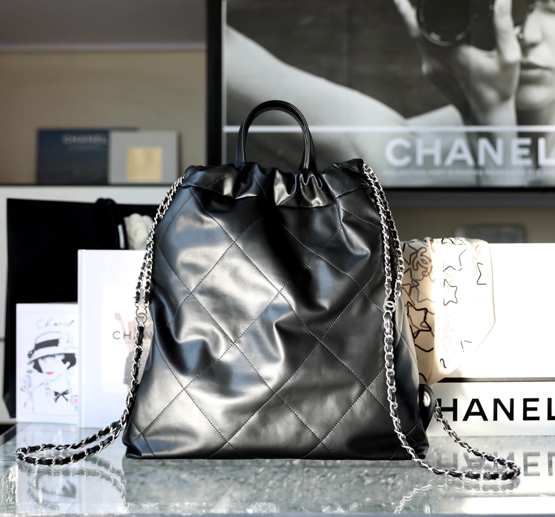 ChanelLarge Chanel22 Backpack Black For Women, Women&#8217;s Bags 19.9in/51cm AS3313 B08037 NH627