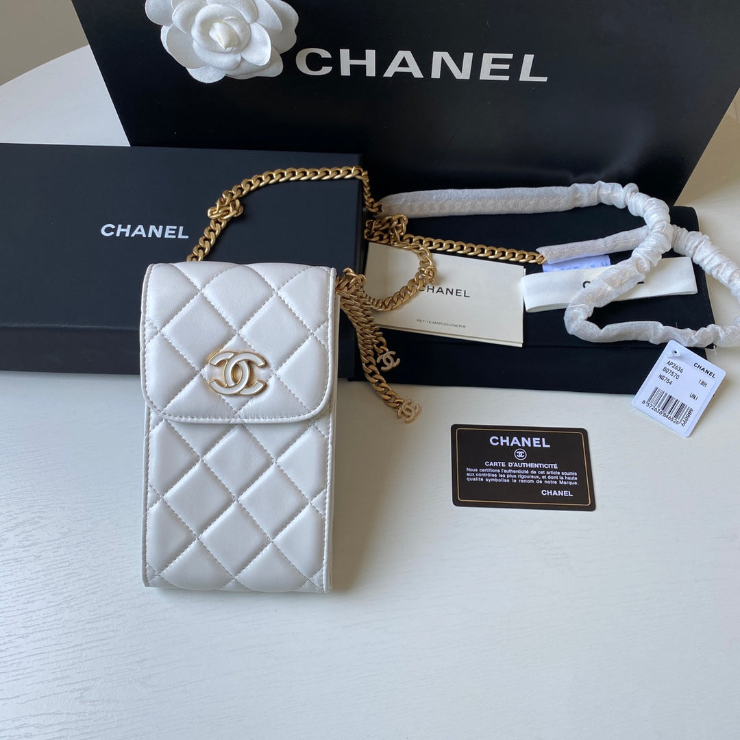 ChanelPhone Holder White Bag For Women 15cm/6in