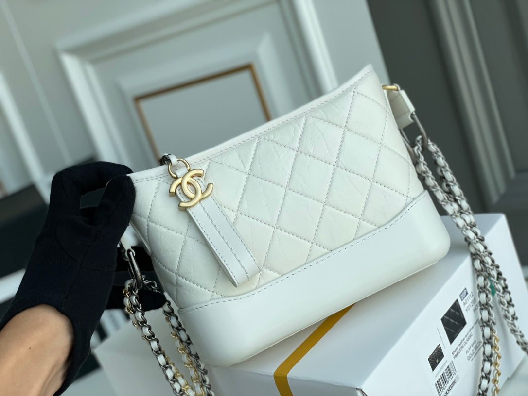 Chanel CO-CO Gabrielle Hobo Bag White For Women 7.8in/20cm