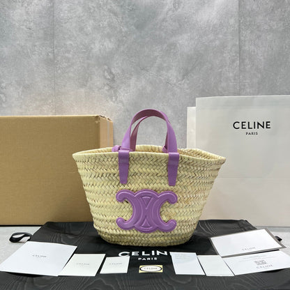 CE Teen Triomphe CE Classic Panier In Palm Leaves And Lizard Violet For Women 8in/20cm