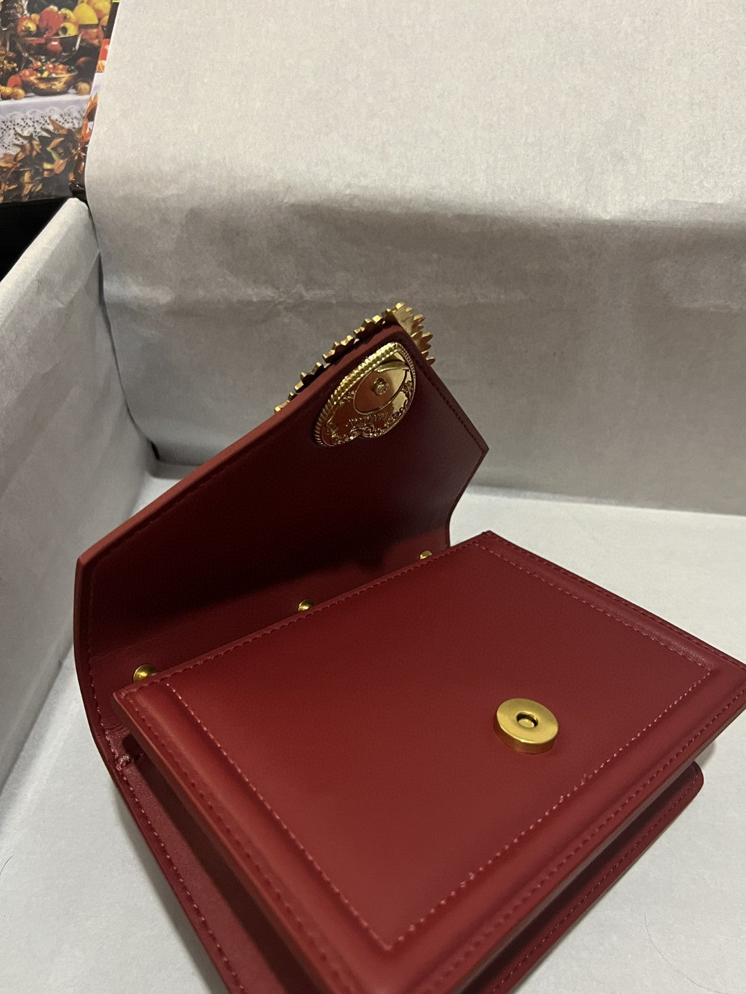 DG Small Devotion Bag In Plain Burgundy For Women 7.5in/19cm DG