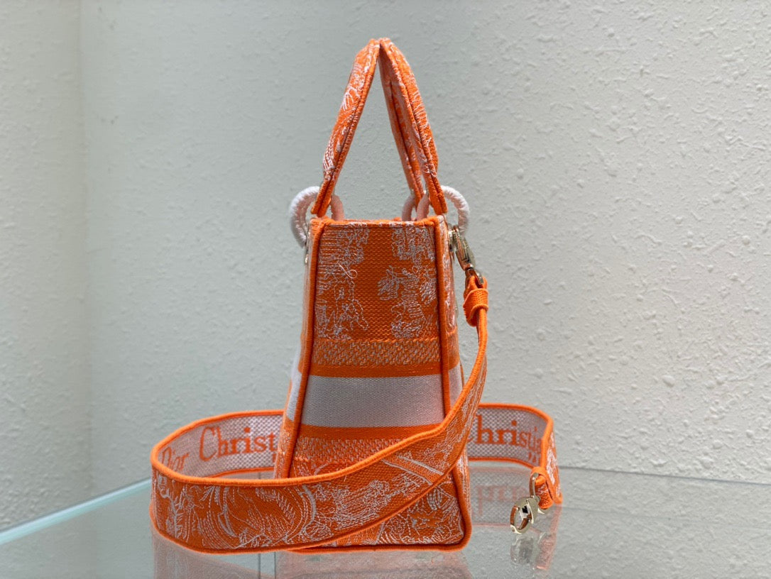 DI Medium Lady D-Lite Bag Orange, For Women, Women’s Handbags 24cm/9.5in CD M0565OROC_M057