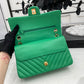 CHL Chevron Mini Rectangular Classic Flap Green Bag For Women 20.5cm/8in