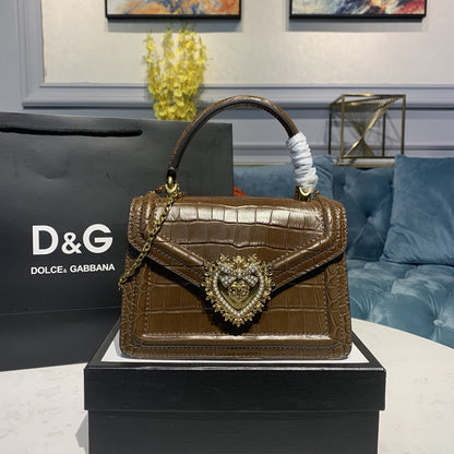 DG Small Devotion Bag Brown For Women 7.5in/19cm