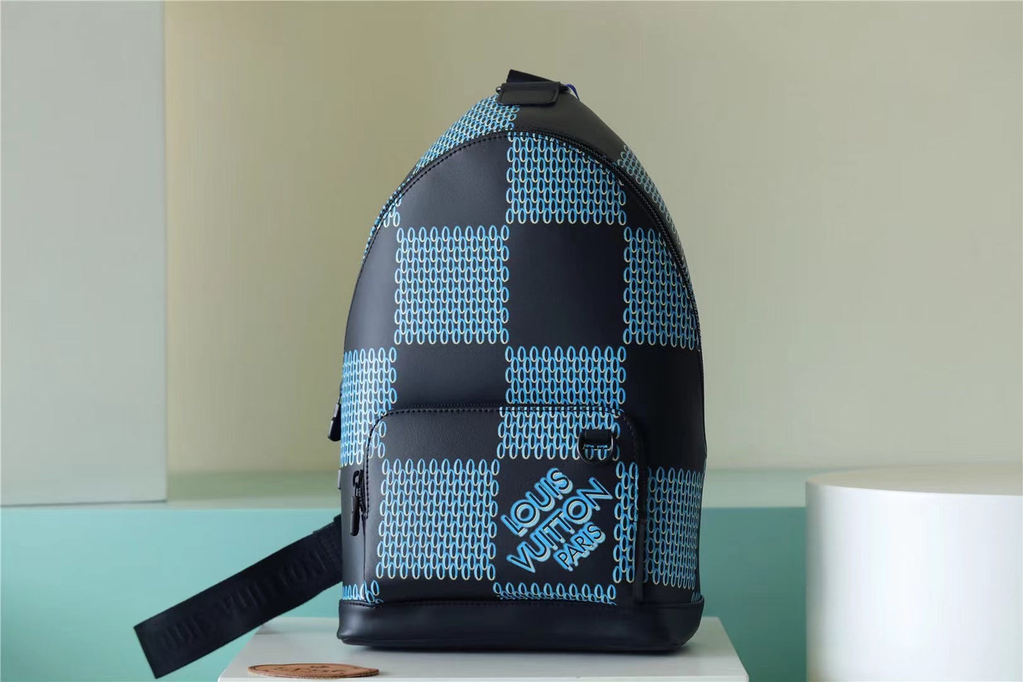 LV Racer Damier Spray Blue For Men, Backpacks 16in/41cm LV 