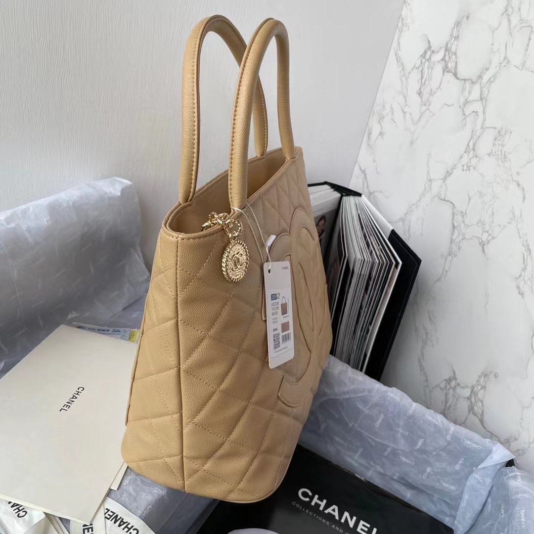 ChanelMedallion Tote Shoulder Beige Bag For Women 29cm/11.4in