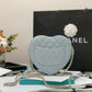 ChanelMini Heart Bag Grey For Women 7in/18cm AS3191 B07958
