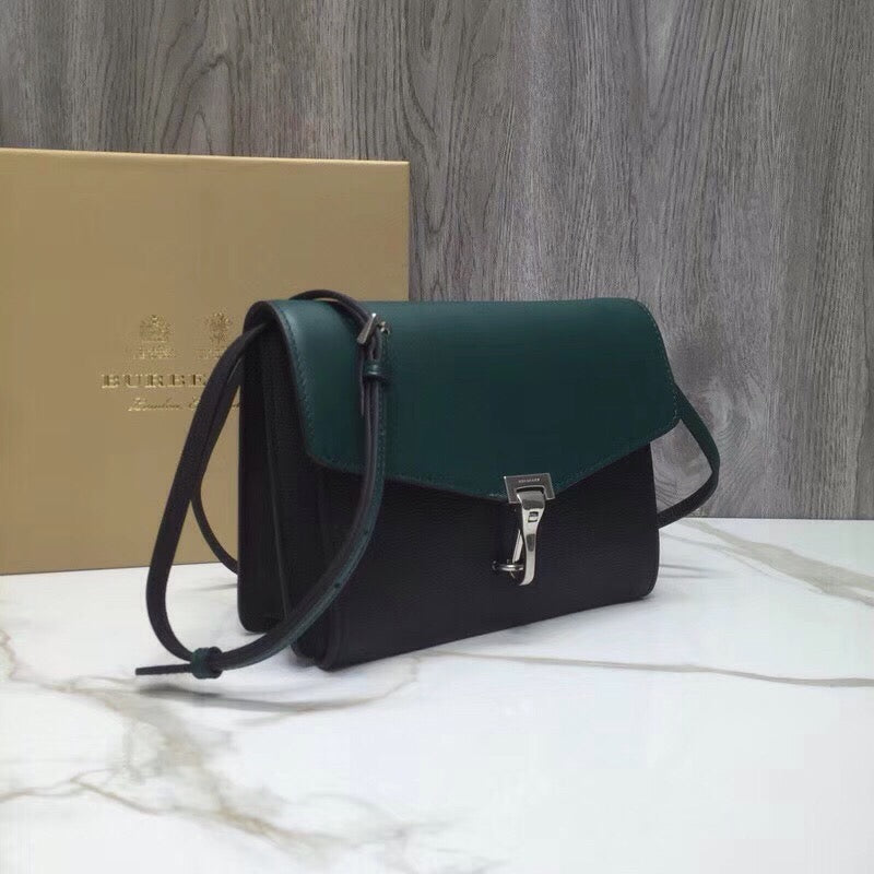 BB Small Macken Colorblock Crossbody Black/Green Bag For Women, Bags 9.5in/24cm