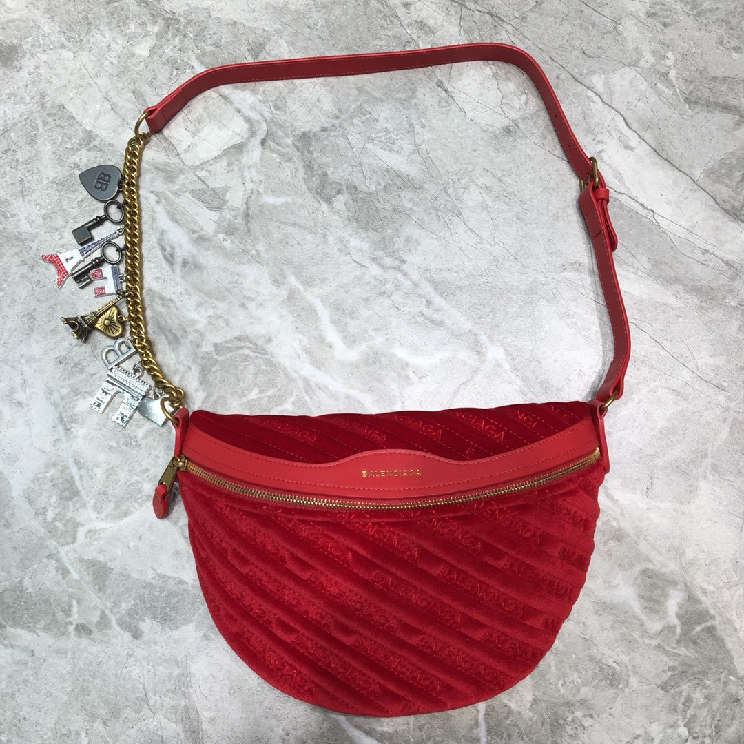 Balen Souvenir XXS Belt Bag In Red, For Women,  Bags 11.8in/30cm