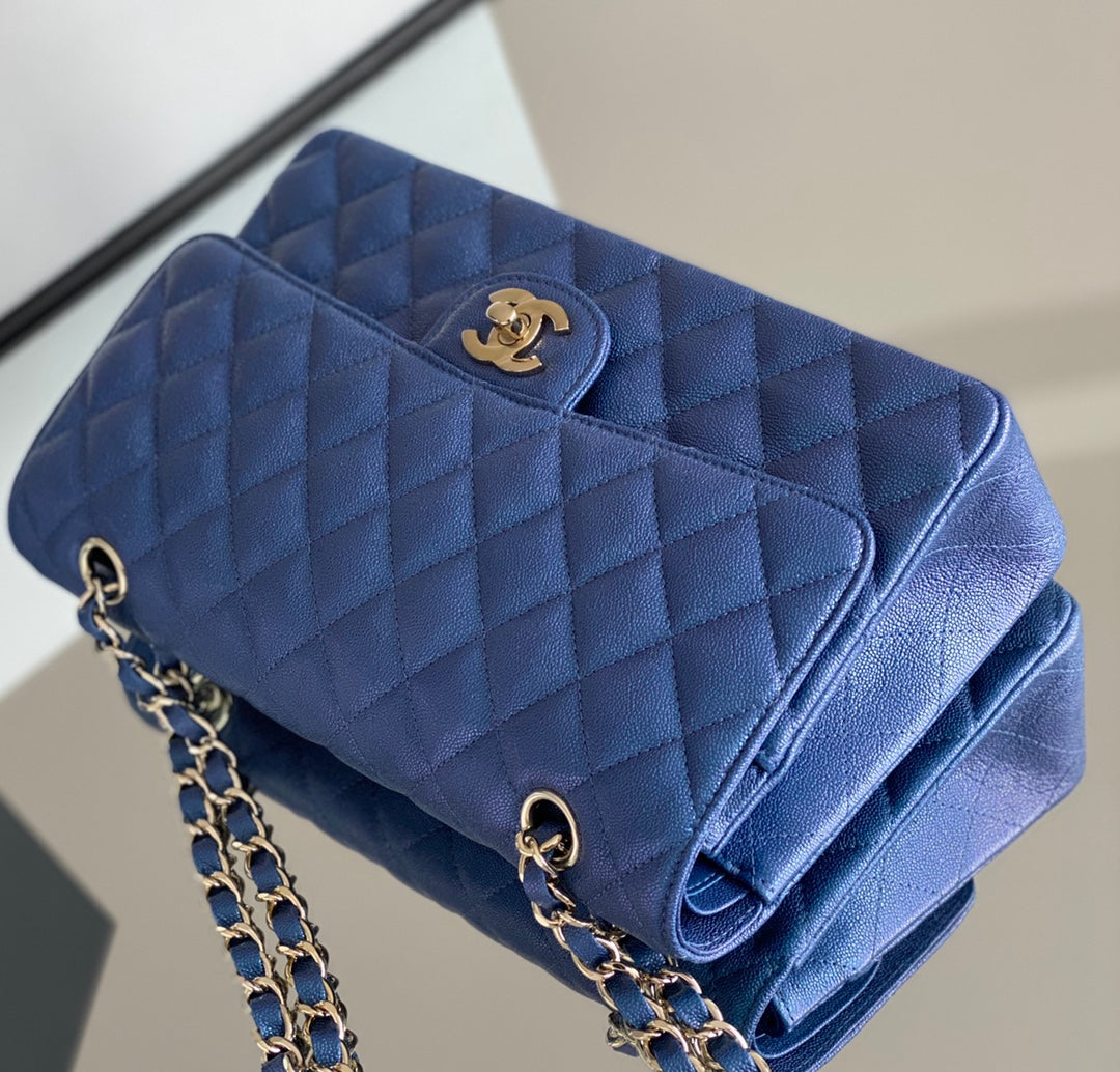 Chanel Classic Handbag 26cm Blue For Women A01112