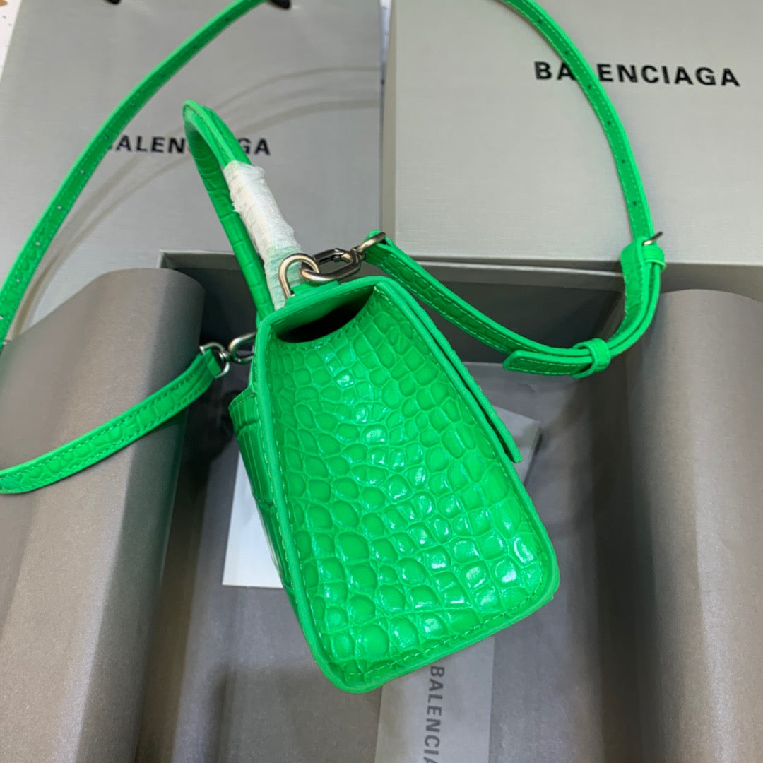 Balen Hourglass XS Handbag In Bright Green, For Women,  Bags 7.4in/19cm 5928331U6AK3809