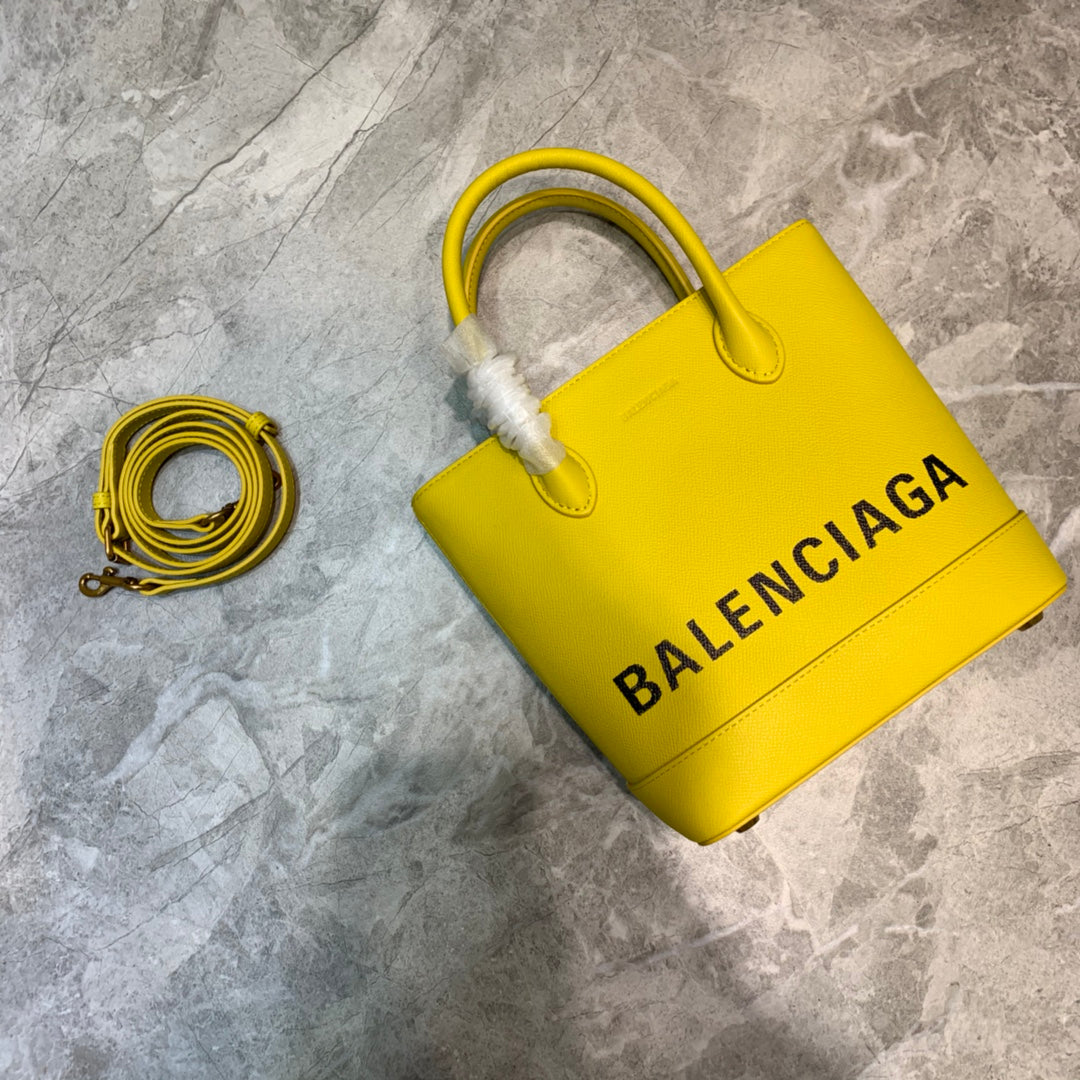 Balen Ville XXS Tote Bag In Yellow, For Women,  Bags 8.3in/21cm