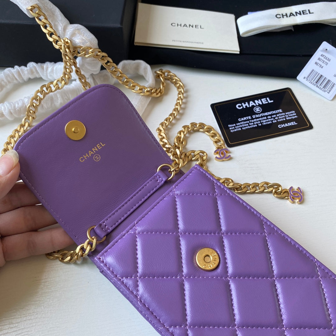 ChanelPhone Holder Purple Bag For Women 15cm/6in