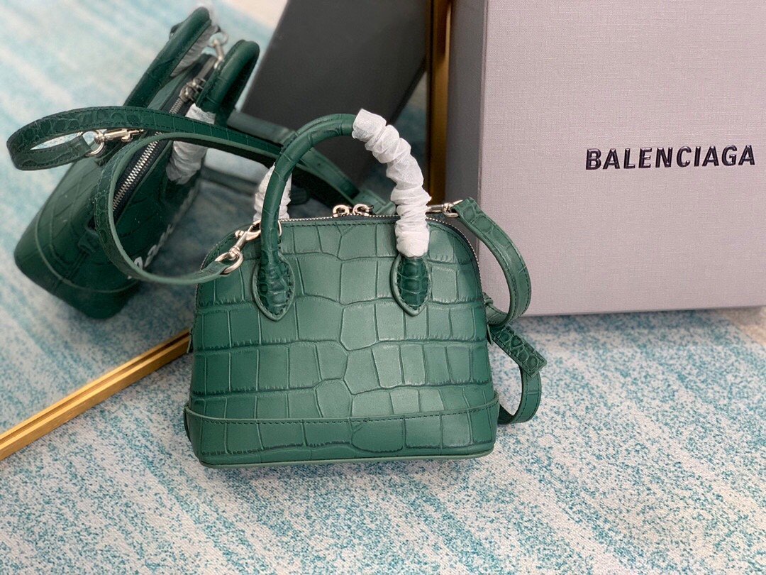 Balen Ville Mini Handbag In Dark Green, For Women,  Bags 4.7in/12cm