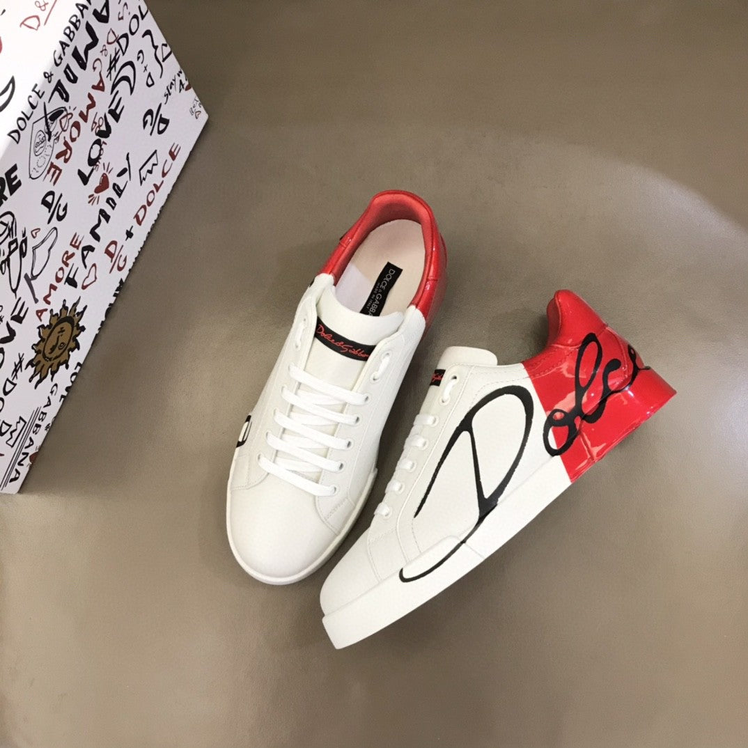 Dolce &amp; Gabbana Portofino Sneakers White/Red For Men DG Shoes