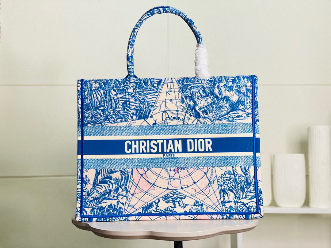 DI Large Book Tote Blue For Women 16.5in/42cm CD M1286ZRIW