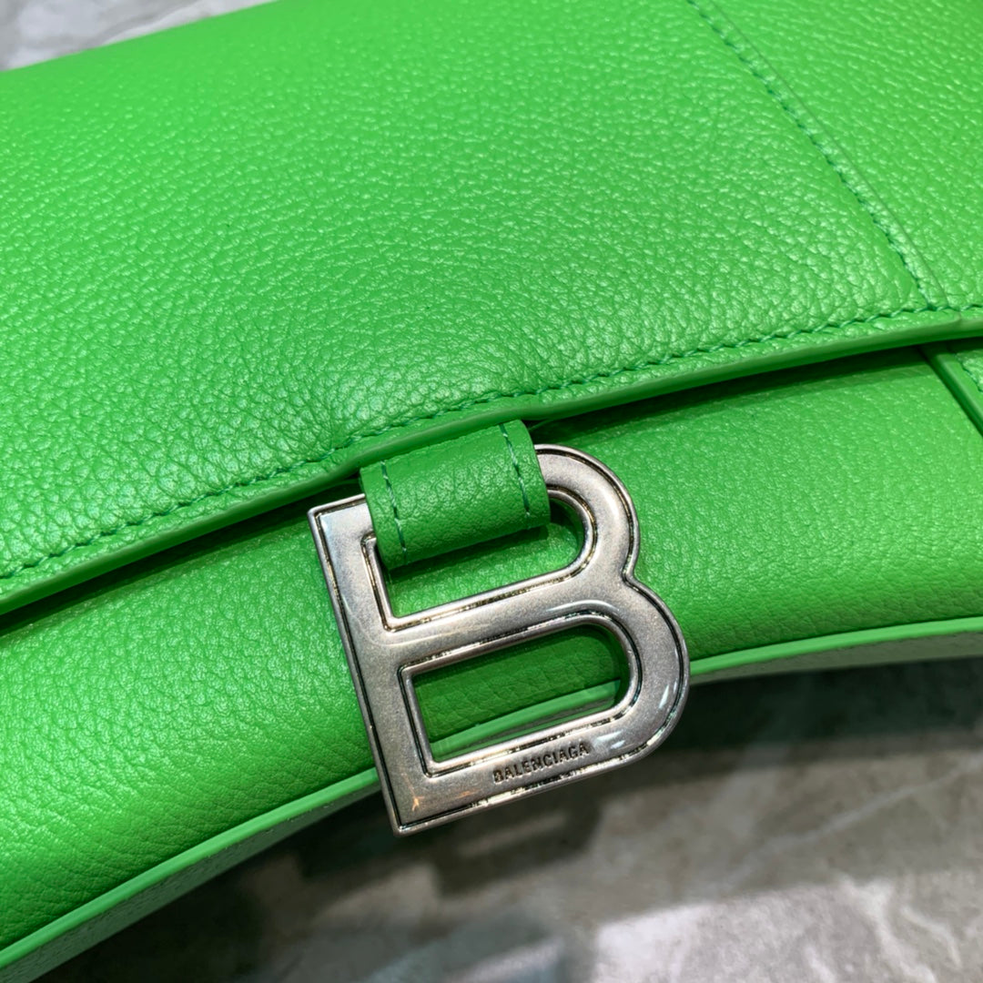 Balen Hourglass Small Handbag In Green, For Women,  Bags 9in/23cm