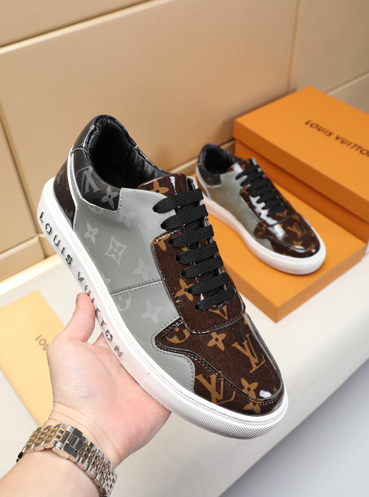 VO - LUV CEnogram Denim Brown And Gray Sneaker