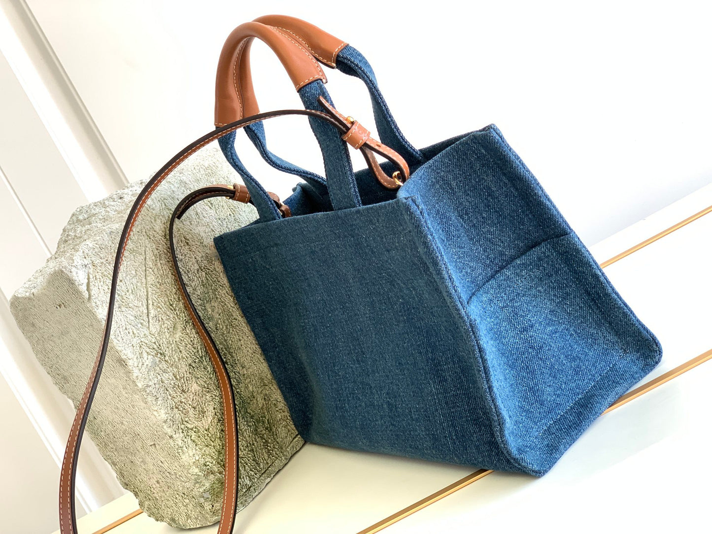 CE Small Denim Tote For Women 11.4in/29cm