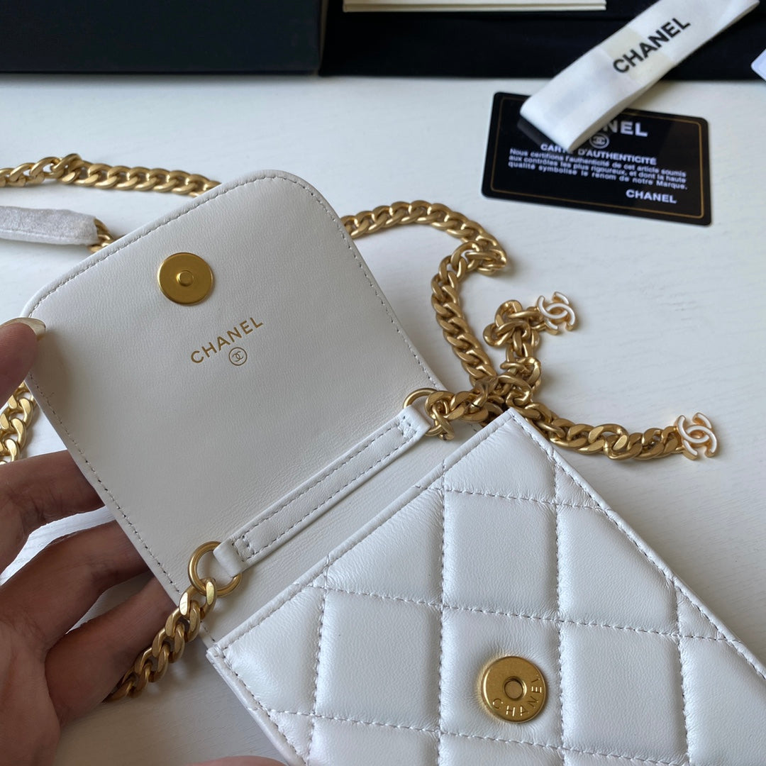 ChanelPhone Holder White Bag For Women 15cm/6in