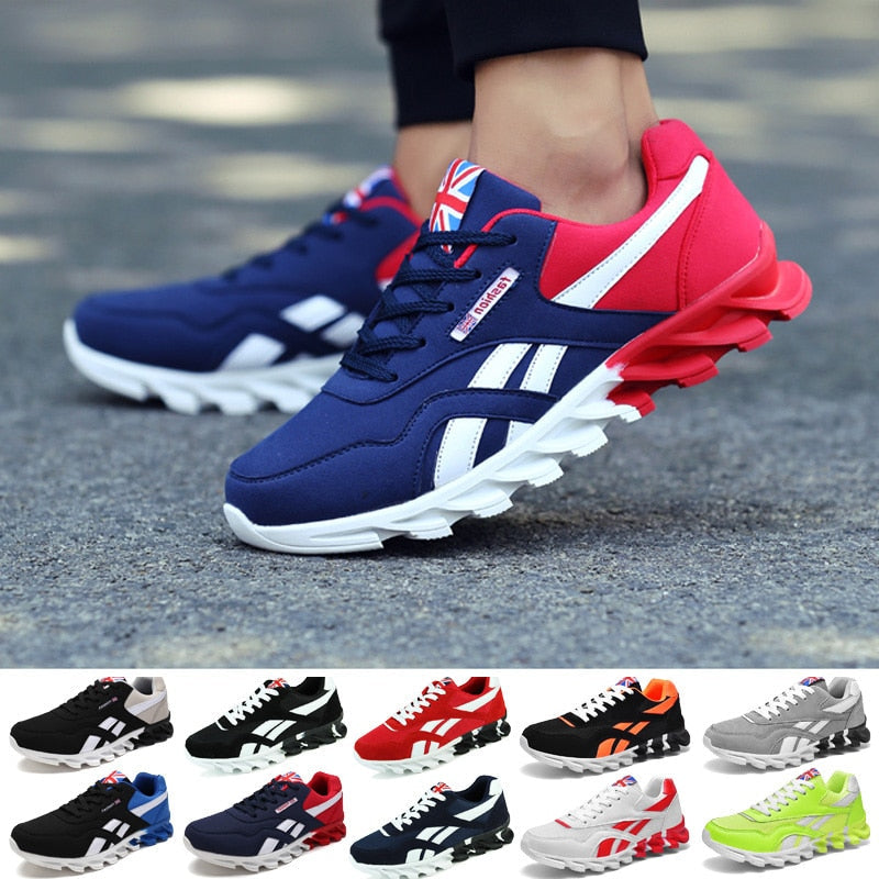 VO -Men Running Shoes Spring PU Leather Blade Sneakers
