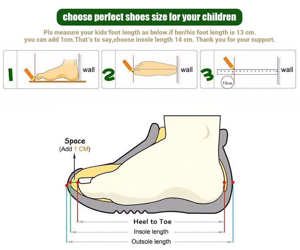 VO -Kids Shoes Anti-slip Soft Rubber Bottom Baby Sneaker