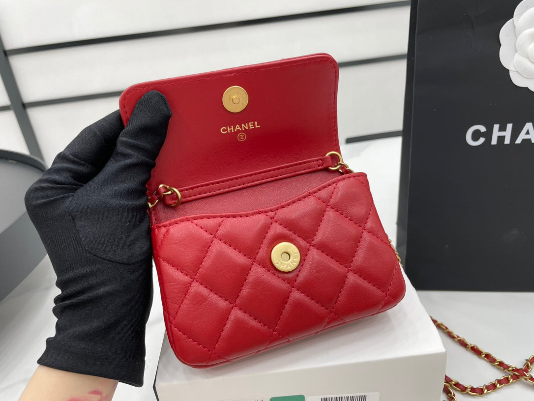 ChanelMini Flap Bag Red For Women, Women&#8217;s Bags 7.5in/19cm