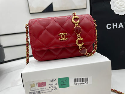 ChanelMini Flap Bag Red For Women, Women&#8217;s Bags 7.5in/19cm