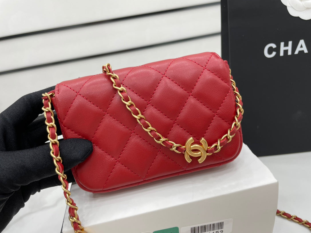 ChanelMini Flap Bag Red For Women, Women&#8217;s Bags 7.5in/19cm