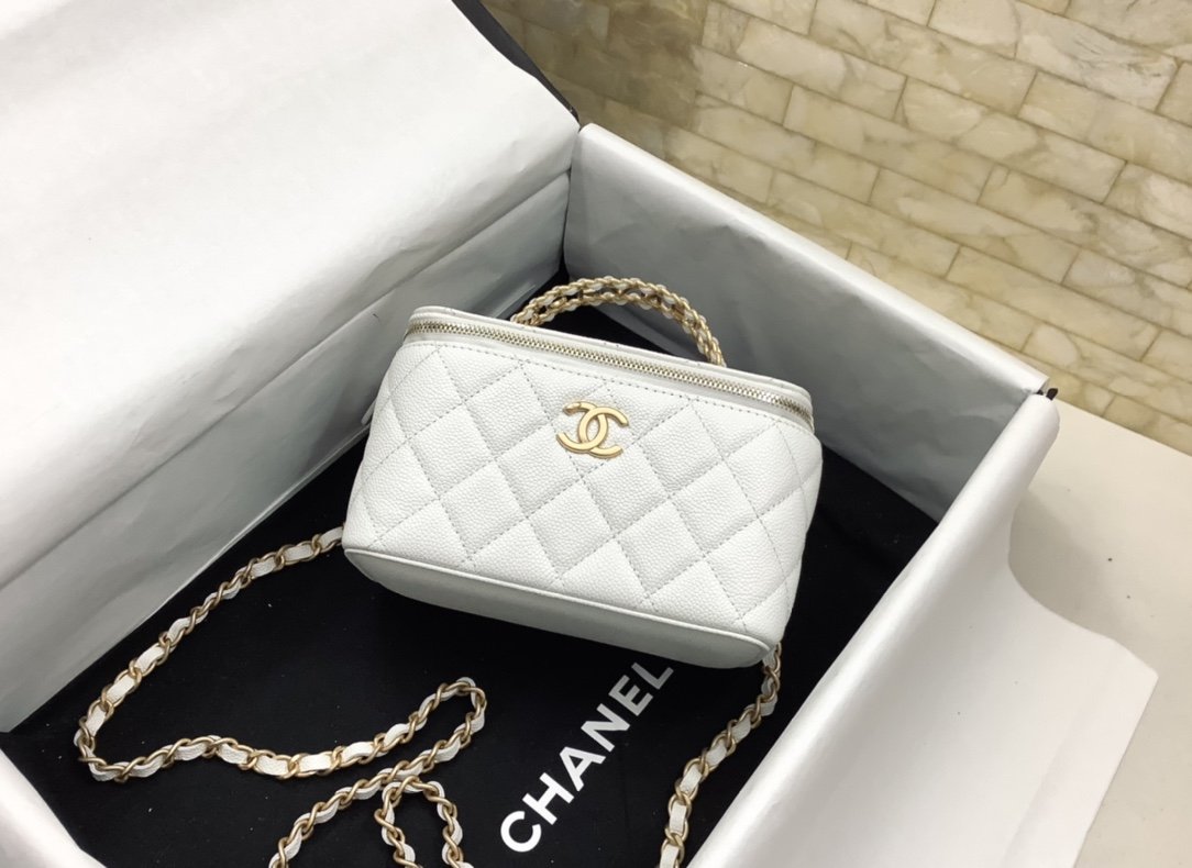 ChanelSmall Vanity Case White For Women, Women&#8217;s Bags 5.9in/15cm